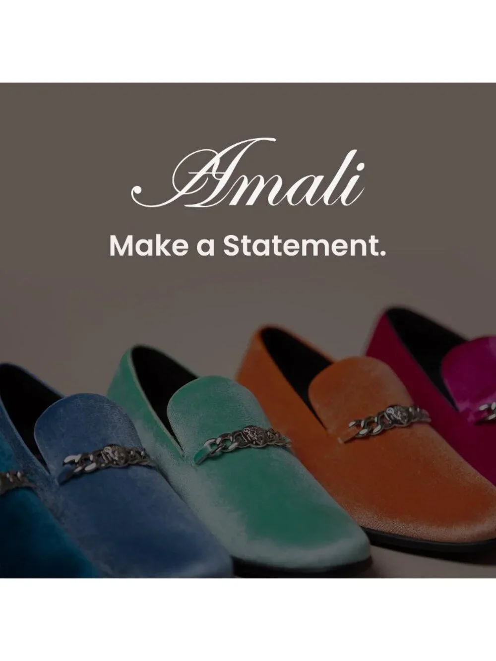 Amali Men's Orange Velvet Loafer Metal Chain Buckle Slip On Smoking Tuxedo Shoes